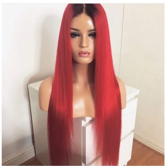 13x4 Ombre Red Long Lace Front Wig
